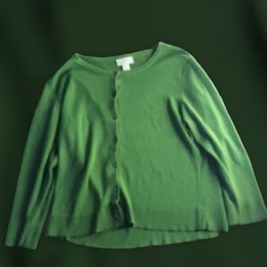 green button up cardigan